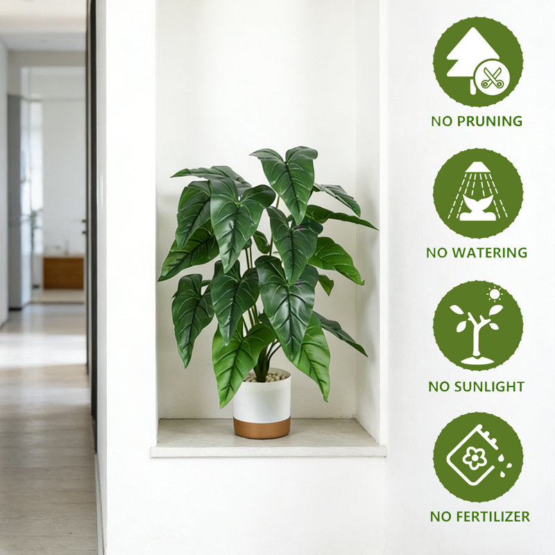 Arbre artificiel plante tropicale, pot de fleur blanc, arbre artificiel, bureau à la maison, salon, maison de campagne, arbre décoratif moderne, pas d'arrosage, arbre artificiel