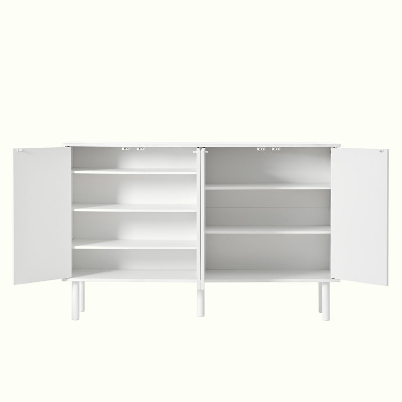 Armoire avec 5 pieds en bois massif, Blanc