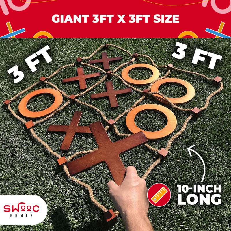 Jeu de tic tac toe géant en bois