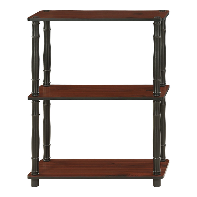 75.18cm H x 59.9cm W Etagere Bookcase, Dark Cherry/Black Classic Tubes, 1