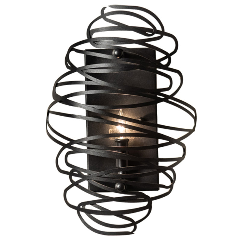 Cyclone 1 - Light Candle Wall Light, Textured Black