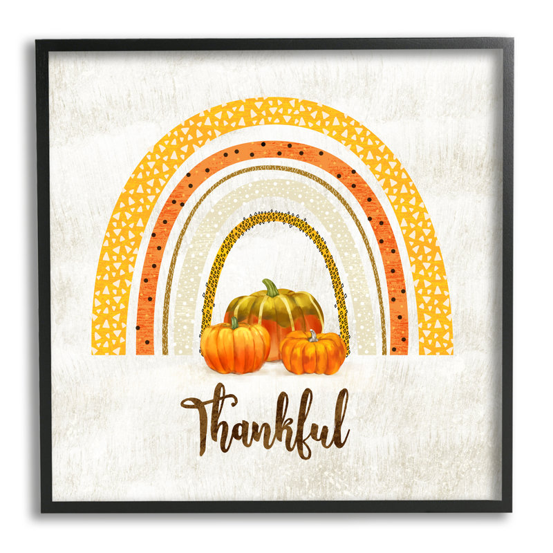 «Thankful Text Orange Autumn Rainbow Abstract Patterns» par Ziwei Li - impression, H 24 po x l 24 po x P 1,5 po
