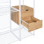 Open-Style Wardrobe with Hanging Rails, Shelves, Drawers, and Modern Bedroom Storage Solution, White