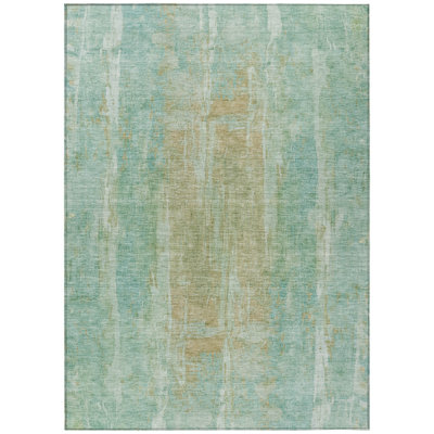 Machine Washable Indoor/Outdoor Chantille ACN2309 Abstract Rug