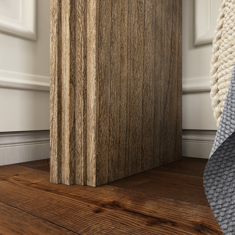59.2" Wood Modern Striped Design Console Table, Natural