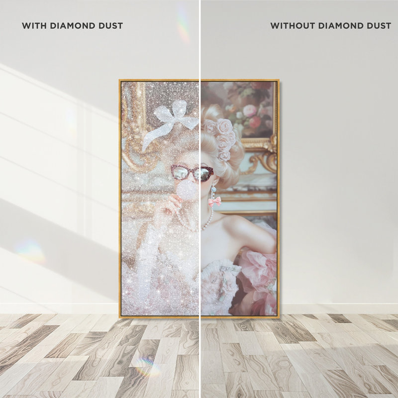 Oliver Gal Duchess of Cool I - With Diamond Dust and Glitter Fashion - Framed Canvas Art, 37" H x 25" W