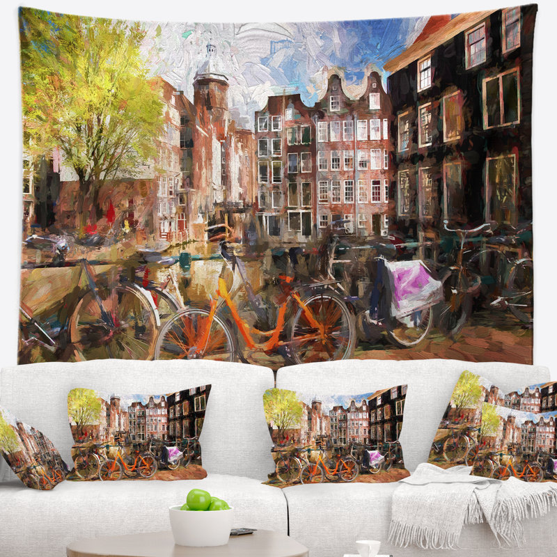 Paysage amsterdam city artwork tapisserie, H 68 po x l 80 po