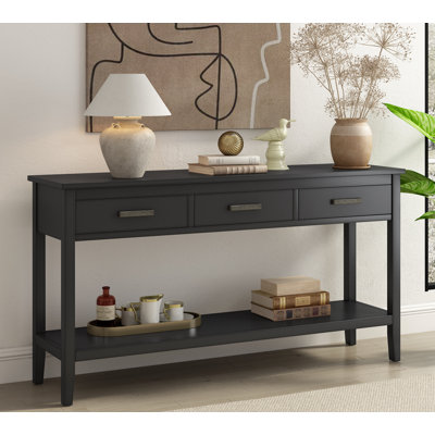 U_STYLE Contemporary 3-Drawer Console Table with 1 Shelf, Entrance Table for Entryway