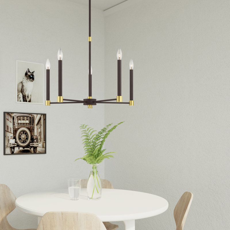 Orean 5 - Light Dimmable Classic / Traditional Chandelier, Bronze