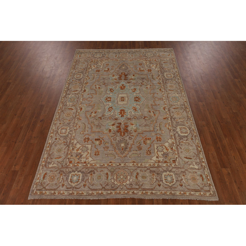 Vegetable Dye Oushak Turkish Area Rug 6x9