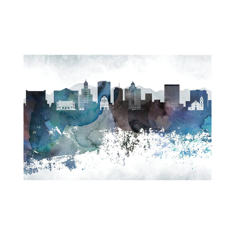 El PasoBluish Skyline by WallDecorAddict - Wrapped Canvas Print, 66.04 cm H x 45.72 cm W x 3.175 cm D