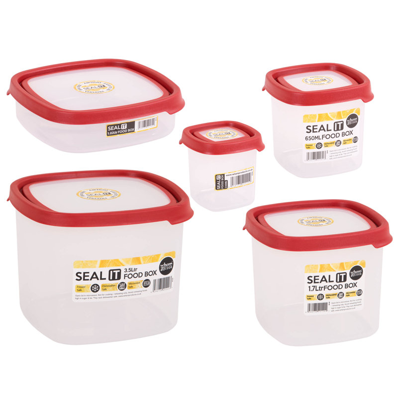 Wham 5 Container Food Storage Set, Red
