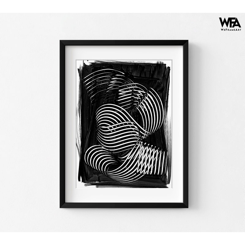 «Henri I» par Urban Road, décor de couloir abstrait noir et blanc, impression abstraite moderne noire audacieuse, impression d'art visuel alternatif