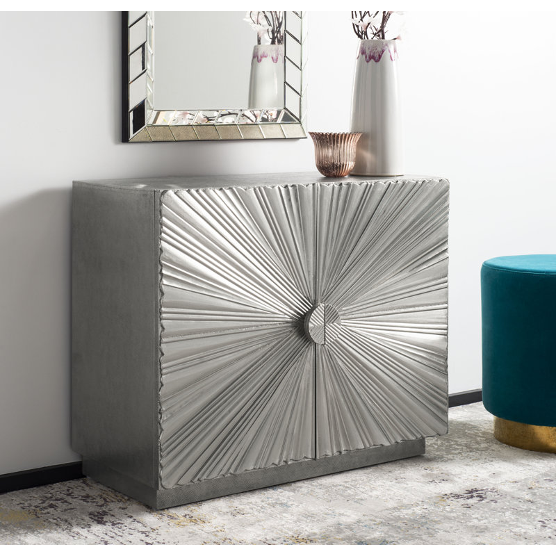 Sylas Sunburst Silver 2-Door Chest 35" x 30"