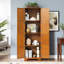 Armoire de rangement de 72,4 po de hauteur en chêne, 8 portes et 4 tablettes. Pour différents espaces. Extérieur lisse, construction stable, plusieurs pièces. Finition, fondation