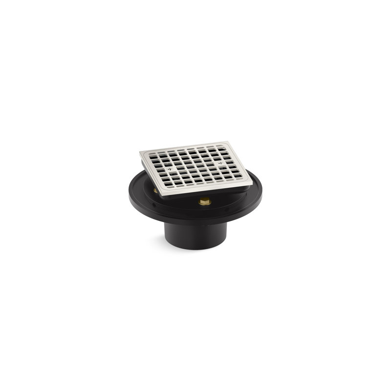 Clearflo Square Brass Tile-In Shower Drain, Vibrant Polished Nickel