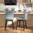 27" Swivel Bar Stools With Rubber Wood Legs Upholstered Linen Bar Chairs-977598740-977598743