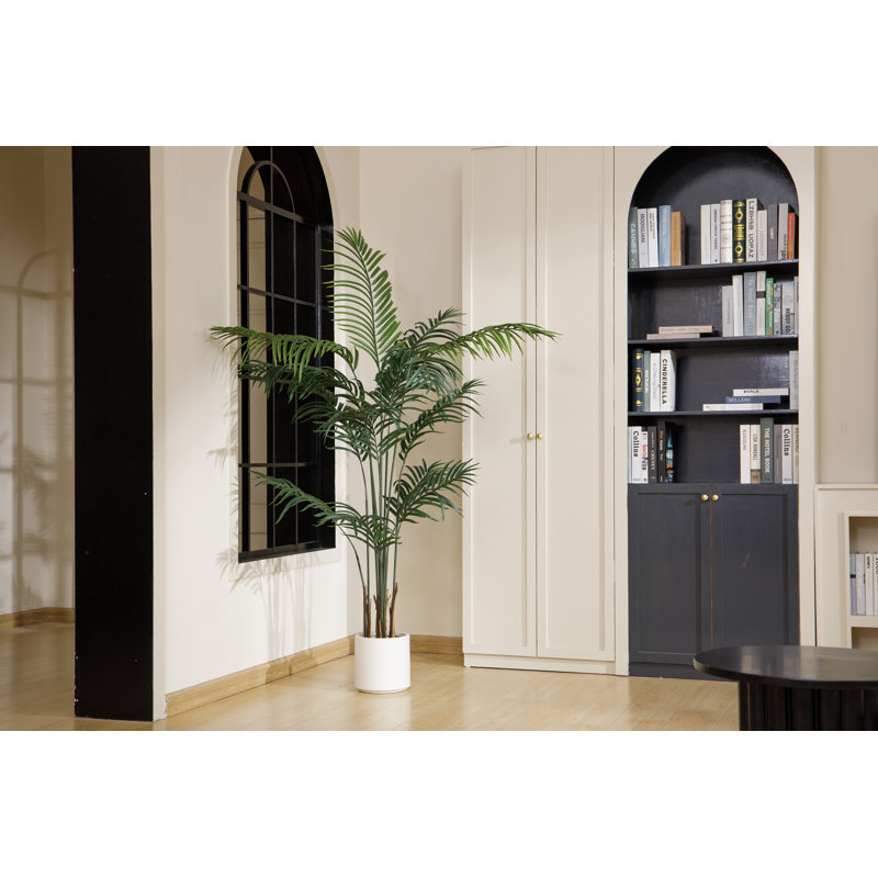 71" Artificial Faux Palm Tree in a Resin Planter | Fake  Palm Tree in a Modern Planter