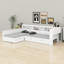 Lit plateforme en bois en L avec lit gigogne et tiroir-456664125