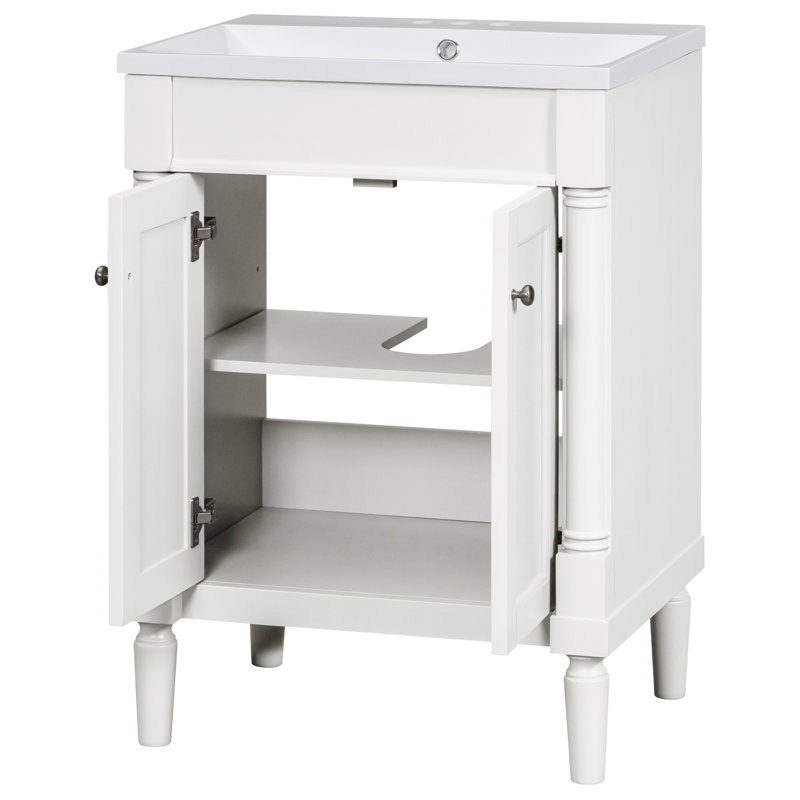 Meuble-lavabo 24 po avec lavabo supérieur, Blanc