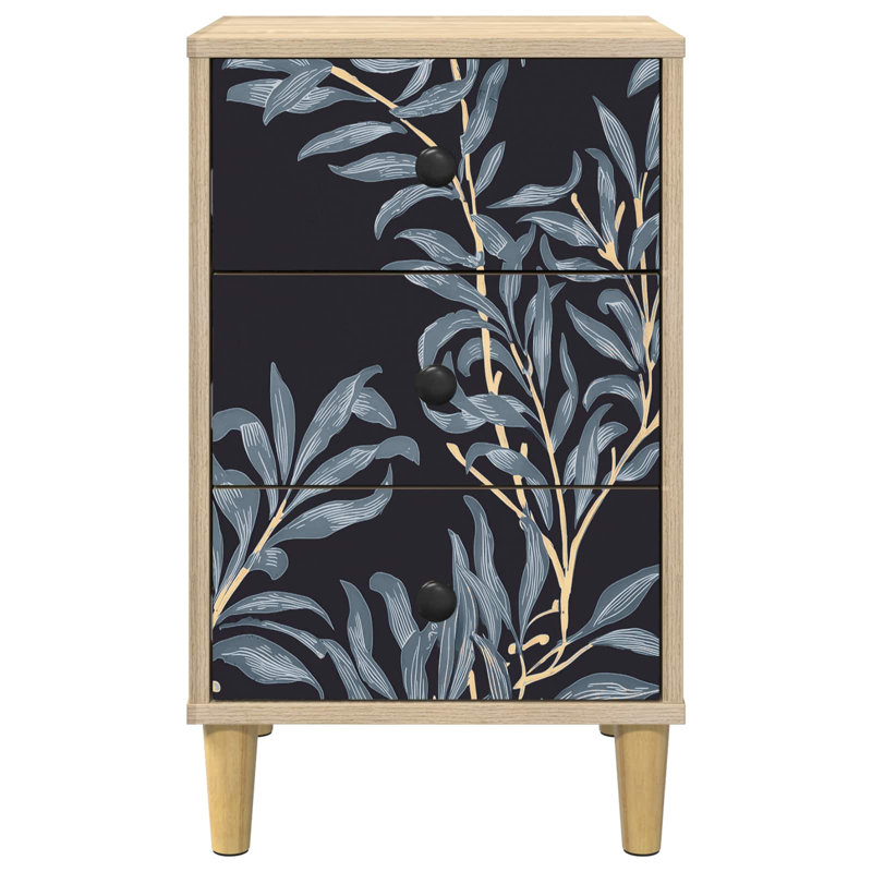 36cm W Engineered Wood Bedside Table