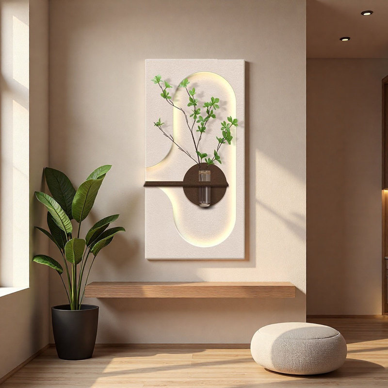 «Sandstone Led», art mural avec pot à eau - Décoration de vestibule, H 47,24 po x l 23,62 po x P 1,18 po