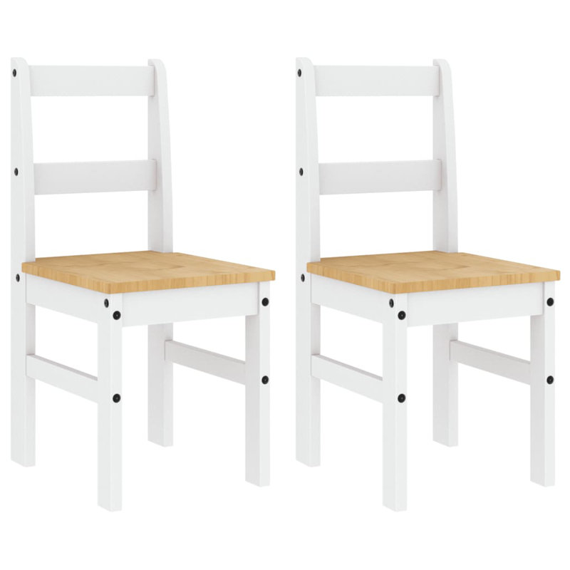 Aquan 45cm H Solid Wood Side Chair, White/Brown
