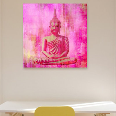 " Buddha Pink ", 40" H x 40" W x 1.5" D, Wrapped Canvas