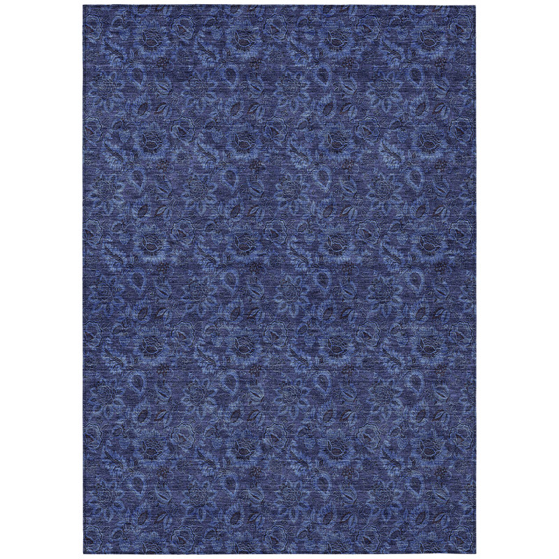 Washable Floral Indoor / Outdoor Rug, Rectangle 3' x 5'
