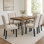 Cet ensemble de mobilier de salle à manger de sept pièces comprend une table en forme d'épingle et six chaises de salle à manger