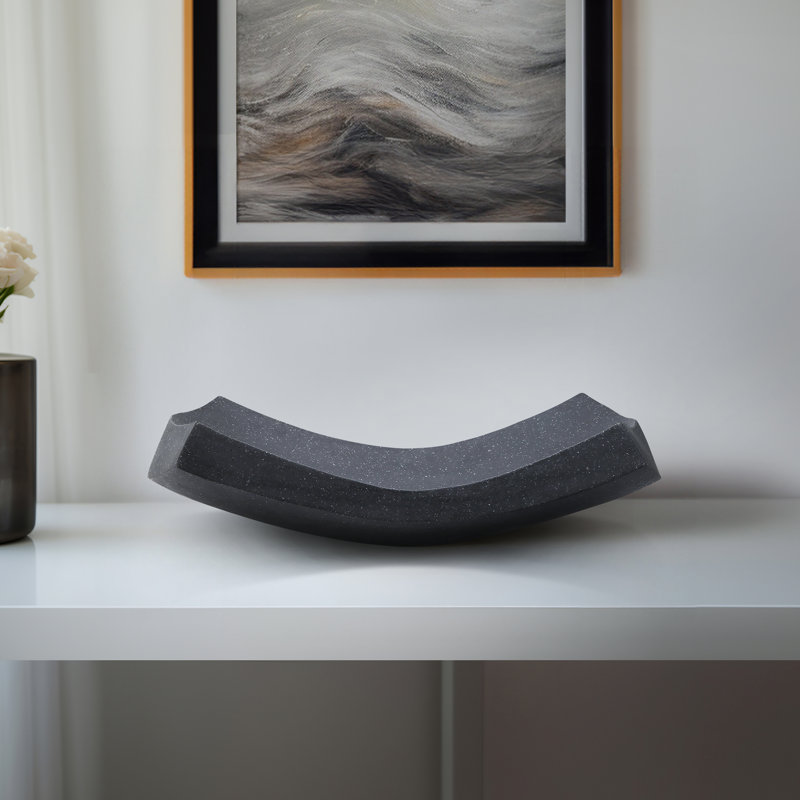 Plateau décoratif décoratif pour table basse Decor - Plateau décoratif décontracté pour repose-pieds, bijoux, bibelots ou comptoir de cuisine - 19 po, noir