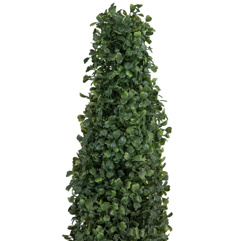 Arbre topiaire artificiel pyramidale bicolore 4 pi avec pot rond non éclairé