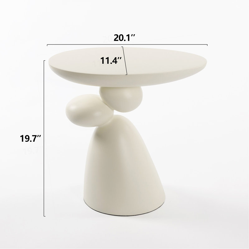 Table de bout Lucky Stone, table d'appoint en fibre de verre, table de coin minimaliste moderne, table basse avec décoration, décoration intérieure pour le salon, la chambre à coucher, la chambre d'amis