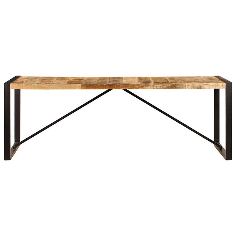 Dining Table Solid Mango Wood, 39.4" W x  78.7" L, Silver