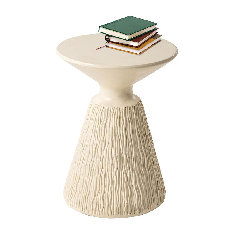 Table de bout Annonciade de 21 po de hauteur, Crème