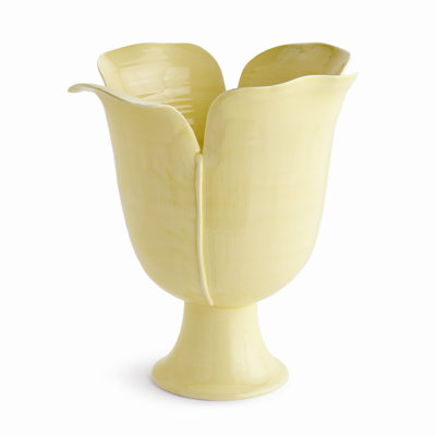 Petalo Vase Handmade Italian Artisan Petal Large in Yellow Ice