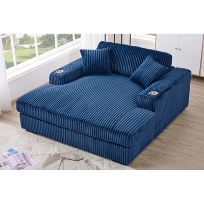 Corduroy Upholstered Chaise Lounge