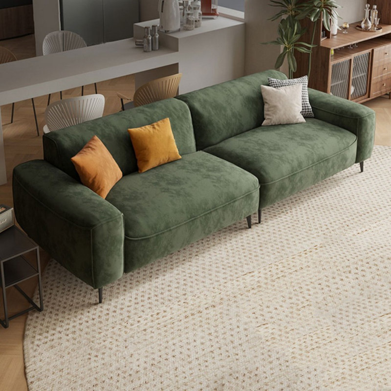 Coussin modulaire en polyester vert, H 29,53 po x l 110,24 po x P 39,37 po, 4