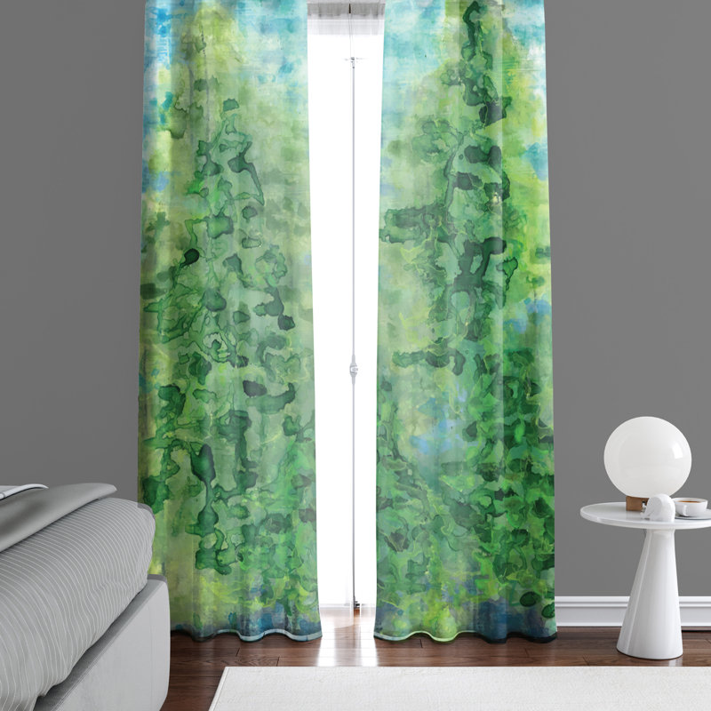 Paire de rideaux semi-transparents en polyester sahur, L 20 po x H 61 po