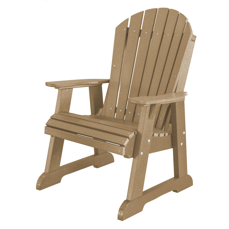 Chaise Adirondack en plastique avec table, Bois patiné / noir