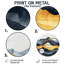 Mountain Mirage en noir et or - grand art mural rond en métal abstrait-509730589