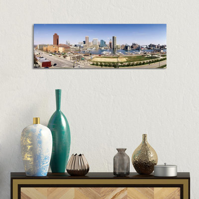 Skyscrapers In A City, Baltimore, Maryland, USA #2 by Panoramic Images - Wrapped Canvas Panoramic Print