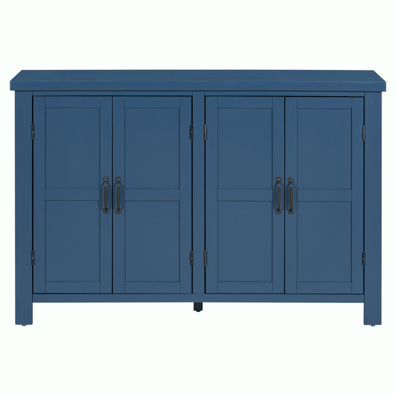 Storage Wood Console Table with Cabinet, Blue