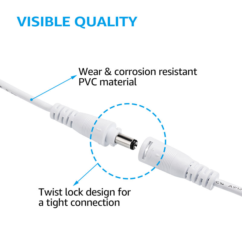 Câble d'extension de 4 pi, pour éclairage encastré à DEL avec boîte de jonction, accessoires de lumières ultra-minces