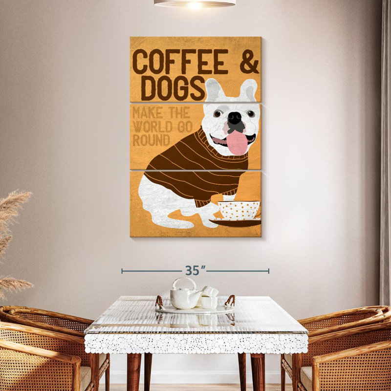 Coffee And Dogs French Bulldog, H 50 po x l 32 po