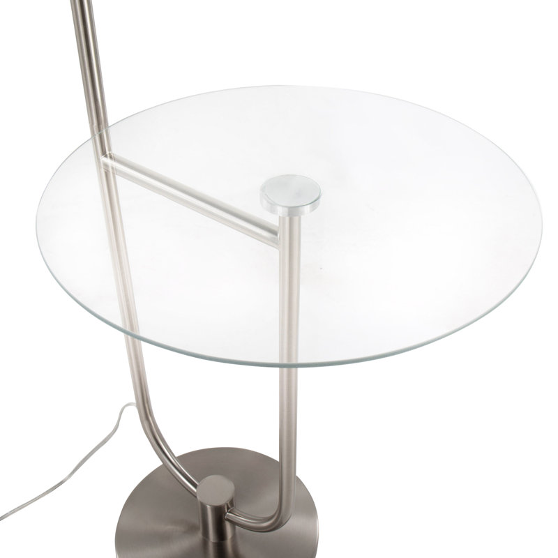 Lampe sur pied à plateau 71 po, Nickel