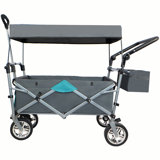 Push & Pull Utility Folding Wagon With Removable Canopy