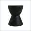 Table d'appoint d'extérieur en sablier en béton léger avec finition en marbre noir - sans assemblage