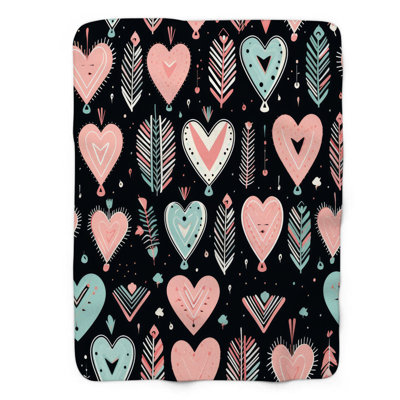 Heart Flutter - 1 Piece Premium Sherpa Blanket