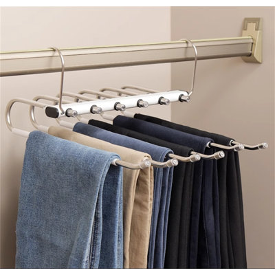Cintre pour pantalons pliable en acier inoxydable